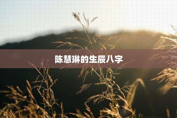陈慧琳的生辰八字