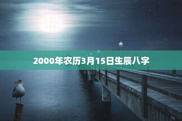 2000年农历3月15日生辰八字