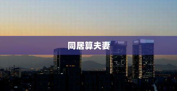 同居算夫妻