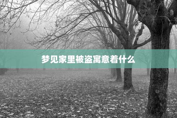 梦见家里被盗寓意着什么