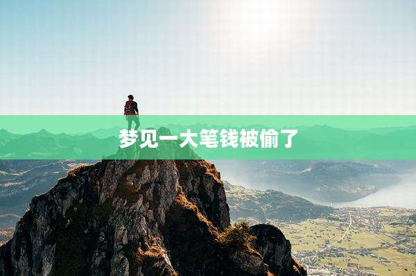 梦见一大笔钱被偷了