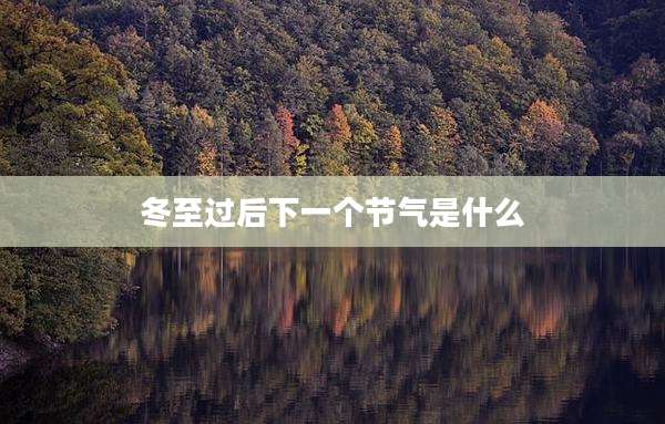 冬至过后下一个节气是什么