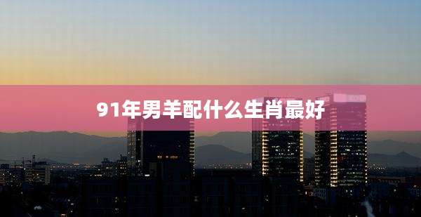 91年男羊配什么生肖最好