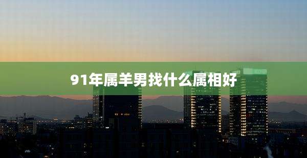 91年属羊男找什么属相好