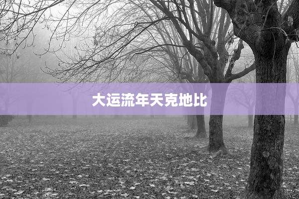 大运流年天克地比