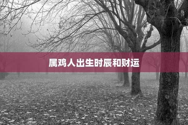 属鸡人出生时辰和财运