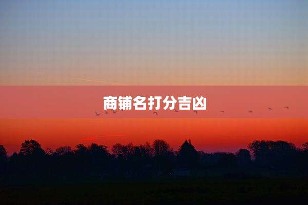 商铺名打分吉凶
