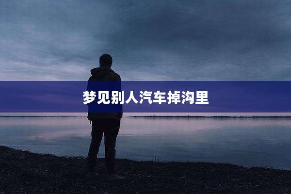 梦见别人汽车掉沟里