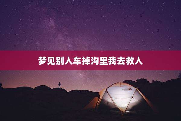 梦见别人车掉沟里我去救人