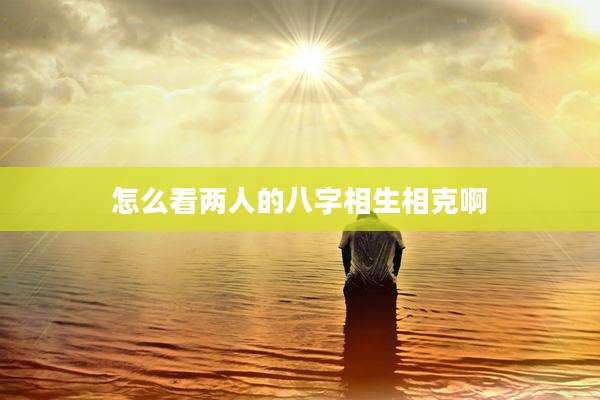 怎么看两人的八字相生相克啊