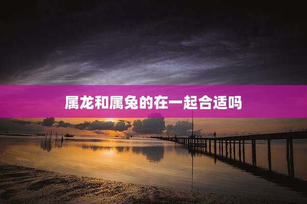 属龙和属兔的在一起合适吗