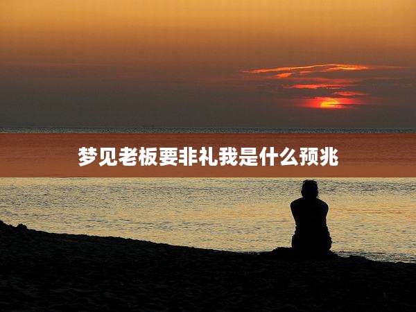 梦见老板要非礼我是什么预兆
