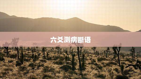 六爻测病断语