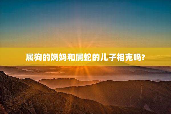 属狗的妈妈和属蛇的儿子相克吗?