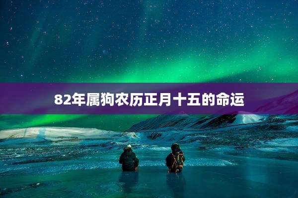 82年属狗农历正月十五的命运