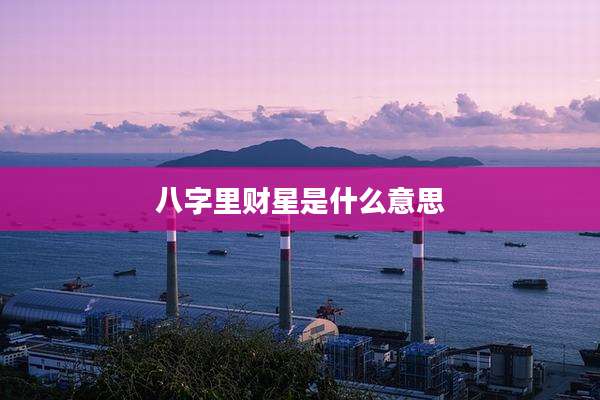八字里财星是什么意思