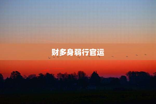 财多身弱行官运