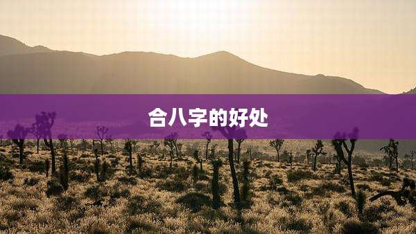 合八字的好处