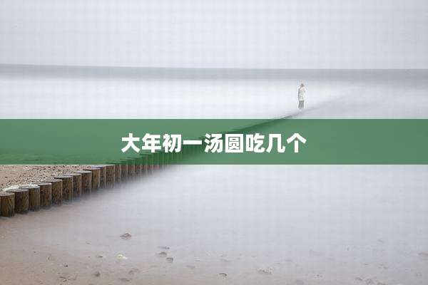 大年初一汤圆吃几个