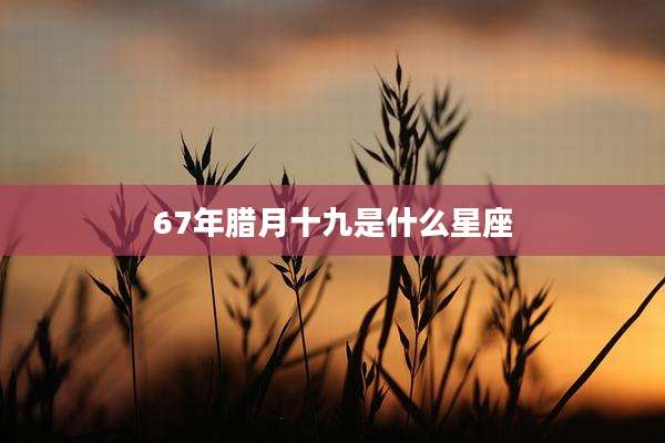 67年腊月十九是什么星座