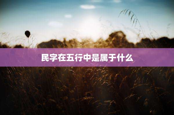 民字在五行中是属于什么