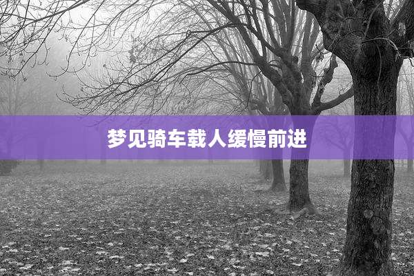 梦见骑车载人缓慢前进