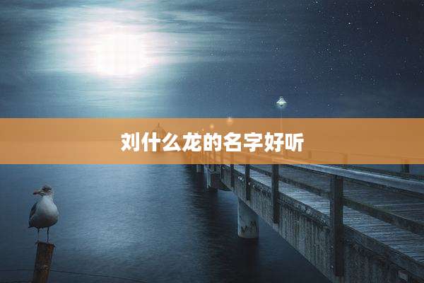 刘什么龙的名字好听