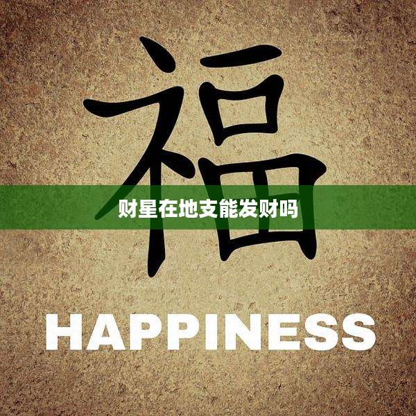 财星在地支能发财吗