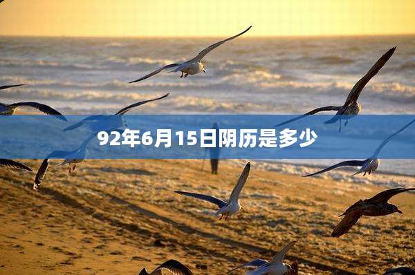 92年6月15日阴历是多少