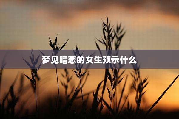 梦见暗恋的女生预示什么