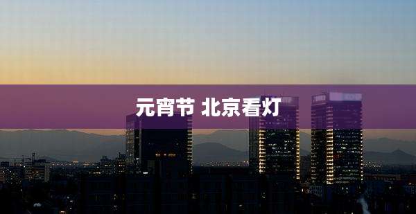 元宵节 北京看灯
