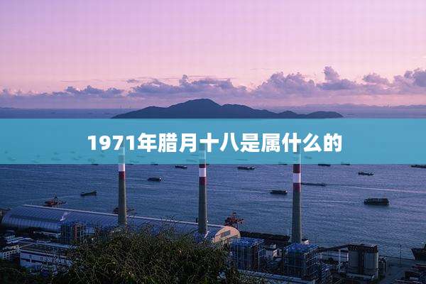 1971年腊月十八是属什么的