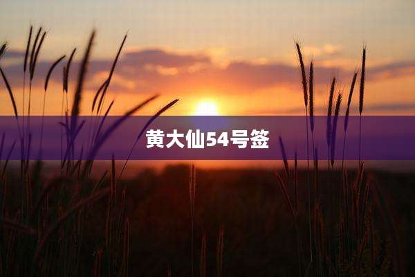 黄大仙54号签