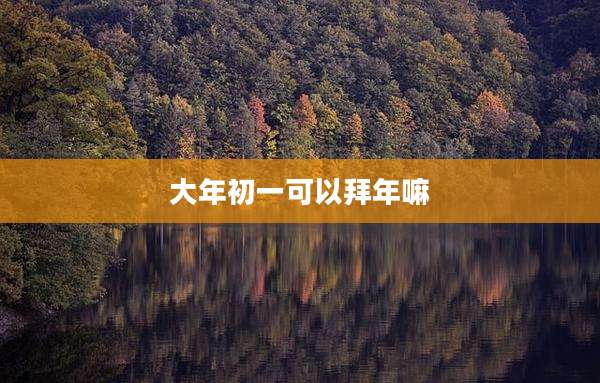 大年初一可以拜年嘛
