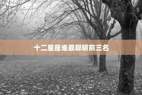 十二星座谁最聪明前三名