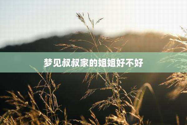 梦见叔叔家的姐姐好不好