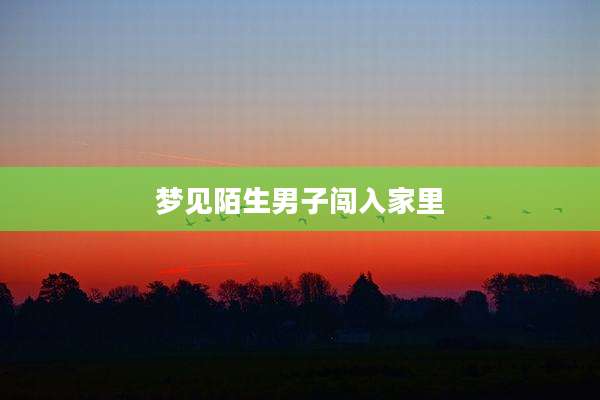 梦见陌生男子闯入家里