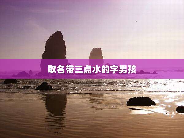 取名带三点水的字男孩