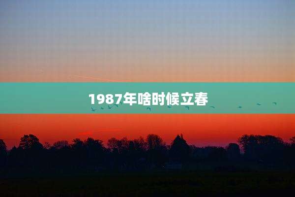 1987年啥时候立春