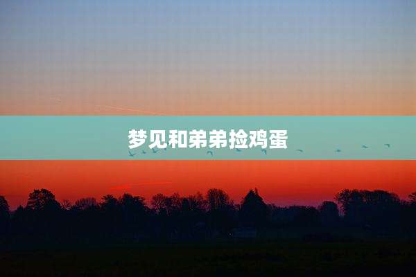 梦见和弟弟捡鸡蛋