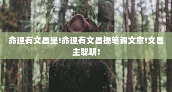 命理有文昌星!命理有文昌提笔调文章!文昌主聪明!