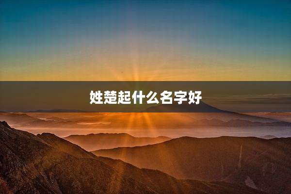 姓楚起什么名字好