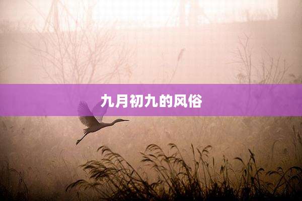 九月初九的风俗