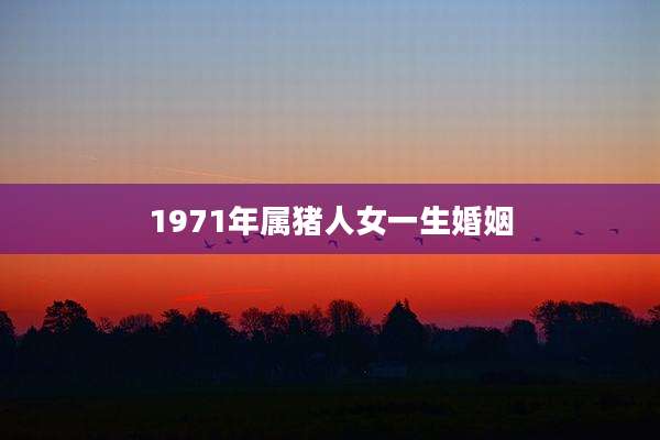 1971年属猪人女一生婚姻