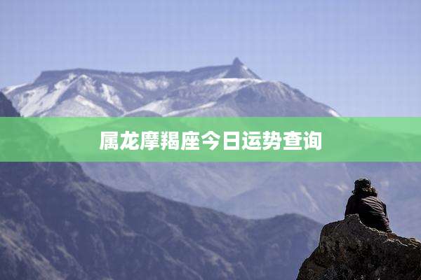 属龙摩羯座今日运势查询