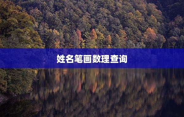 姓名笔画数理查询