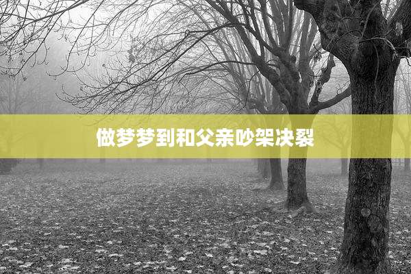 做梦梦到和父亲吵架决裂