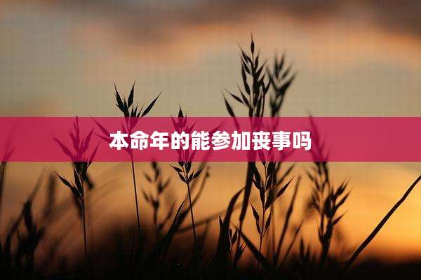 本命年的能参加丧事吗