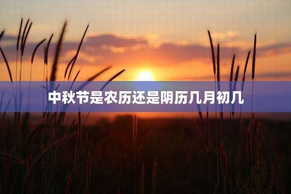 中秋节是农历还是阴历几月初几