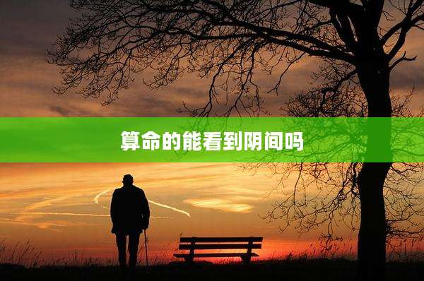 算命的能看到阴间吗